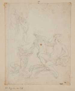 Mythological subject with a female figure being crowned (Bacchus and Ariadne)