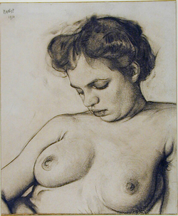 Half-length Study of a Nude