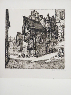 Street scene with medieval houses