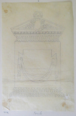 Design for a rectangular monument with pedimented top