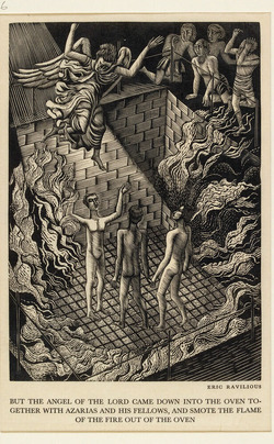 Illustration for The Apocrypha: The Song of Three Holy Children in the Burning Fiery Furnace and The Angel of The Lord Coming Down into the Oven