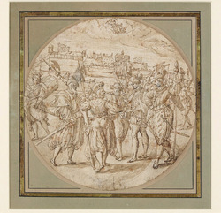 The Negotiations between the Two Leaders of the German Mercenaries and De Bours, Liedekerke and Roeck, on 2 August 1577