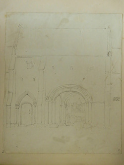 Church archway with view towards altar