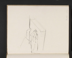 Study of a hand resting on a closed book