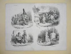 Various figure studies, numbered '2eme serie' and '1'