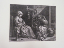 A Sleeping old Maid in a Kitchen