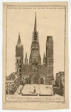 View of the church of Notre-Dame in Rouen, with the town square in front