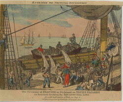 The ceremony of shaving as performed on young sailors on their first crossing of the Equinoctial Line
