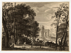 Landscape with herdsmen and ruins