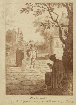 A pilgrim on the Appian Way at Albano near Rome