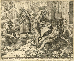Satan smiting Job with boils