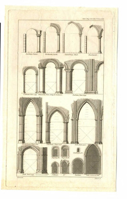 Several elevations of Gothic architecture
