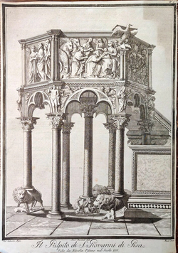 The pulpit of Pisa Baptistery