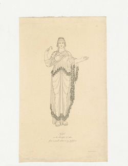 Statue of a nymph wearing an ancient costume