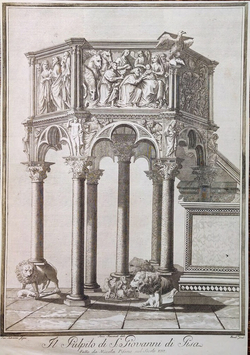The pulpit of Pisa Baptistery