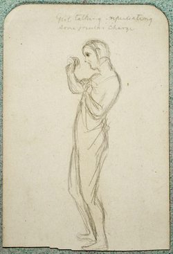 Recto: Study of a Girl talking
Verso: Slight Study of Columns