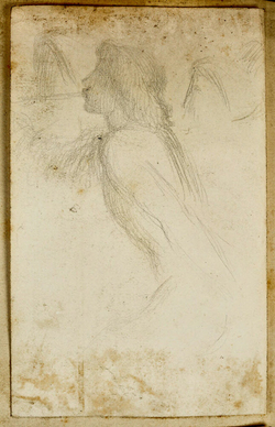 Study of an Angel blowing a Trumpet