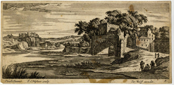 Coastal Scene with a village to the right