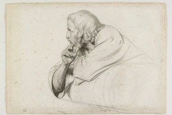 Study of a half-length bearded man reclining to left