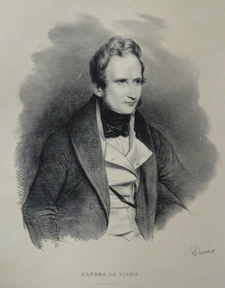 Half-Length portrait of Alfred de Vigny turned to the right