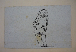 Fragment of an illustrated letter with a Pierrot
