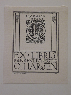 Bookplate for O.I. Larsen