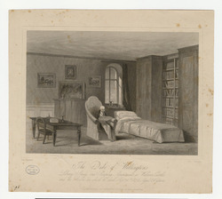 The Duke of Wellington's Library Study and Sleeping Apartment at Walmer Castle and the Room in Which he died, Sept 14th 1852 Aged 84 Years
