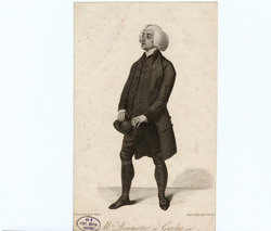 Portrait of John Bannister as Gradus in Cowley's Who's the Dupe