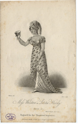 Portrait of the Eliza Walstein in role as Letitia Hardy in Hannah Cowley's 'Belle's Stratagem'