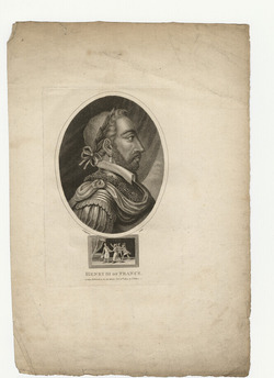 Portrait of Henri III, with a scene of his assassination