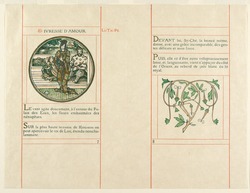 Proof Sheet for 'Ivresse d'amour', pp. 7-8 of the 'Album de poemes tires du Livre de Jade'