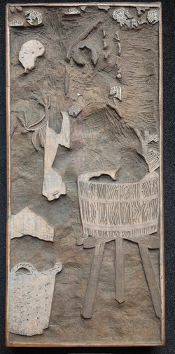 One of four woodblocks for 'Les Lavandières'