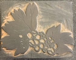 One of two blocks for May Blossom cover design for 'Choix de Sonnets' by Pierre de Ronsard