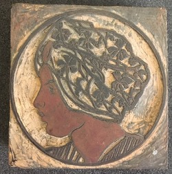 Woodblock for girl in turban