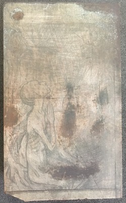 Woodblock for O That Ishtar May Hear Me illustration to 'The Descent of Ishtar' by Diana White