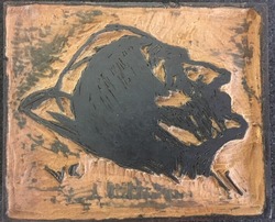 Woodblock for profile head of woman
