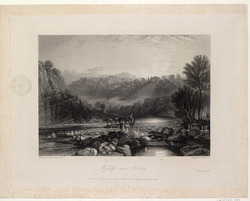Engraving of Turner's 'Wycliffe, near Rokeby'