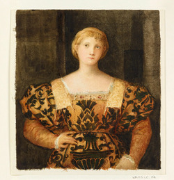 Drawing of Palma Vecchio's Portrait of a Woman, called 'Paola Priuli'
