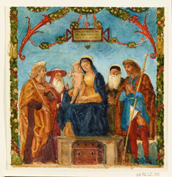 Copy of a painting of the Virgin and Child with Saint Jerome, Saint Roch and two Others, apparently by Francesco Morone