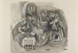 Drawing of Tintoretto's 'Circumcision' in the Scuola Grande di San Rocco