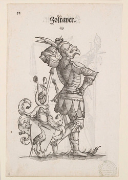 Recto: A Man in Armour with the Arms of Zolrayer 
Verso: A Man in Armour with the Arms of Hailiggraber