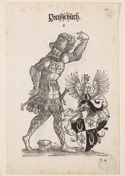 Recto: A Man in Armour with the Arms of Preißschüch 
Verso: A Man in Armour with the Arms of Im Hofe