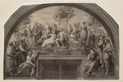 Engraving of Raphael's Fresco of 'Parnassus' in the Stanza della Segnatura