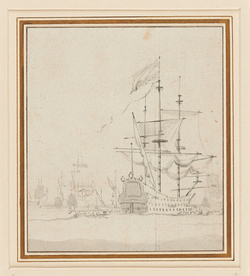 A Dutch Flagship lying-by for a Council-of-war