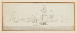 The Dutch Fleet lying-by with snow in the foreground