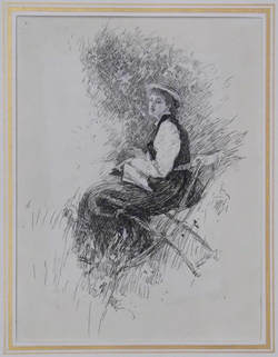 Study of a Woman reading in the Garden