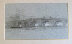 Recto: Five arched Bridge
Verso: Man sleeping next to Boat on sea Shore