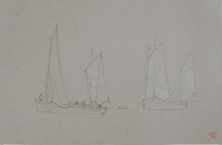 Sketch of two sailing Boats