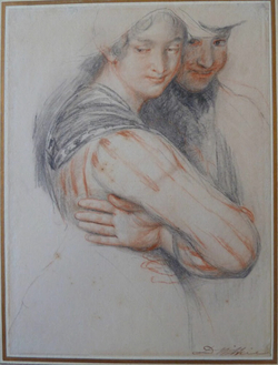 Study of a man and a woman (for 'The Penny Wedding')