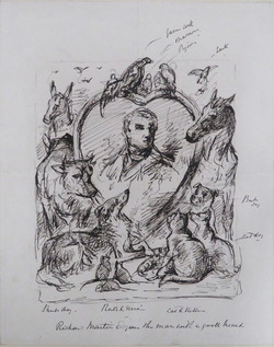 Portrait Sketch of Richard 'Humanity' Martin, a founder of the RSPCA